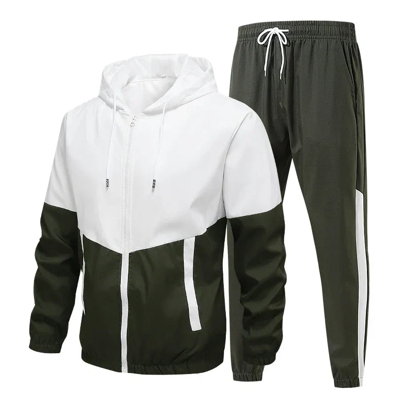 CHRLCK Men's Running Sportswear Suits Breathable Clothes Sports Joggers Training Gym Fitness Tracksuit Sets Men