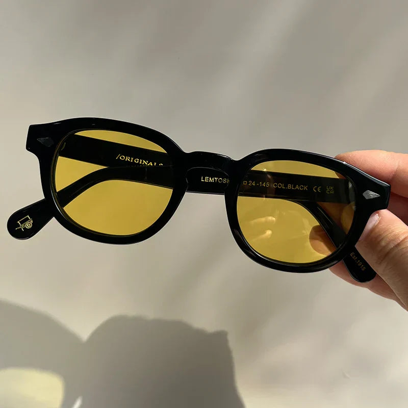 High Quality Sunglasses Man Johnny Depp Lemtosh Polarized Sun Glasses Woman Luxury Brand Vintage Acetate Frame With Original Box