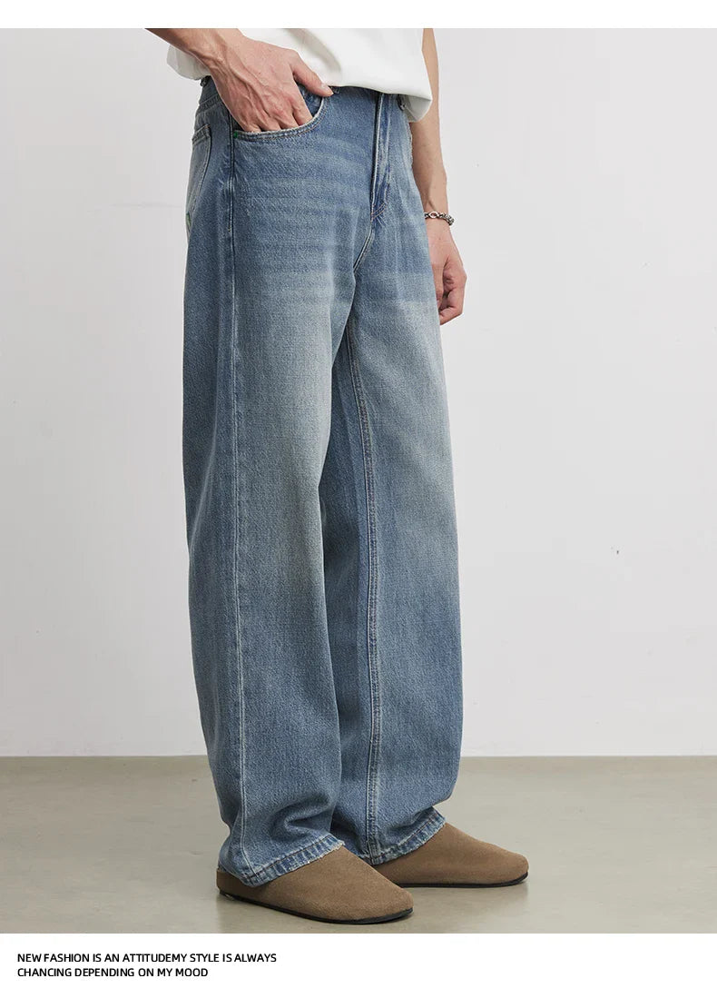 Fashion Men's Heavyweight 369g Bamboo Lyocell Jeans For Men's Spring And Autumn 2026 New Clanfit Straight Casual Pants