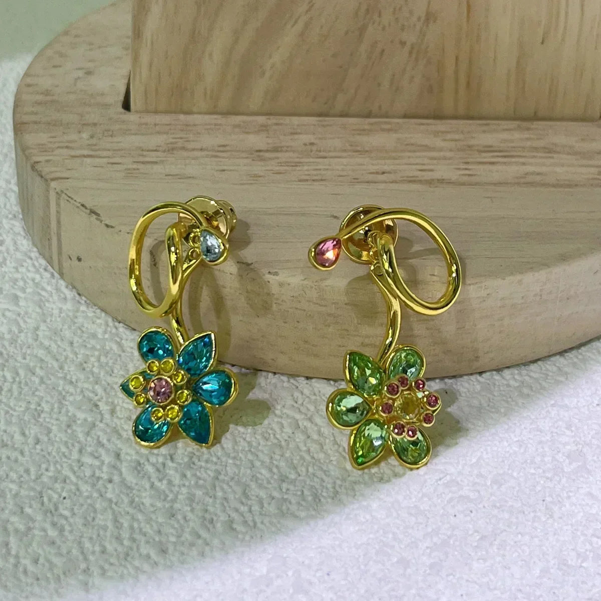 Flower Crystal Boutique Irregular Original Jewelry Set New Color Earring Exquisite Necklace Ring Bracelet Wedding Gift for Women