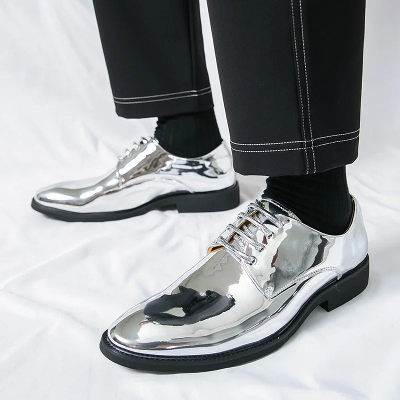 Golden Leather Shoes for Men – Fashion Party Formal Footwear EU 40–48