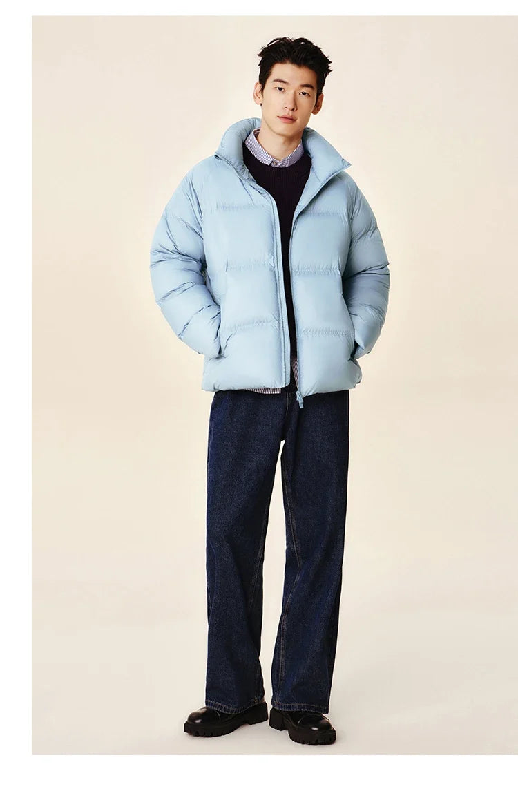 Down Jacket Men 2026 Winter New Thickened Short Coat Three-Proof Thermal Puffer Coat Couple Top Trendy Down Jacket
