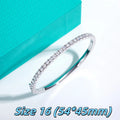 3mm Half Eternity Moissanite Bracelet 925 Sterling Silver 18K White Gold Plated Bangle for Women Jewelry Gifts