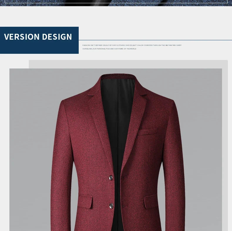 Brand Business Casual Jackets for Men Spring and Autumn Solid Color Turn-Down Collar Suits Blazer 2026 Wedding Blazer Men