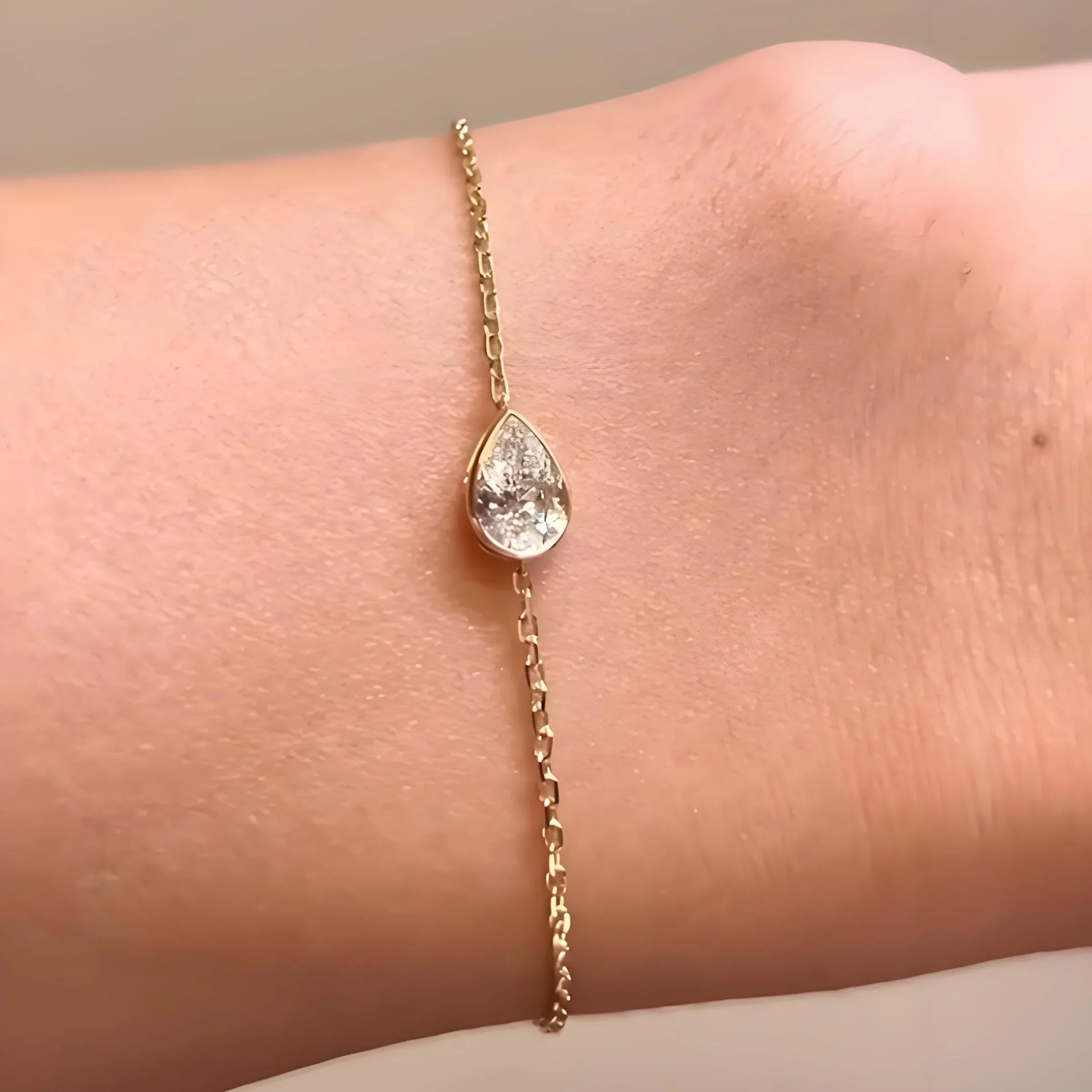 1CT Solitaire Diamond Moissanite Bubble Bracelets For Women 925 Silver Plated 18k Minimalist Charm Wrist Chain Adjustable