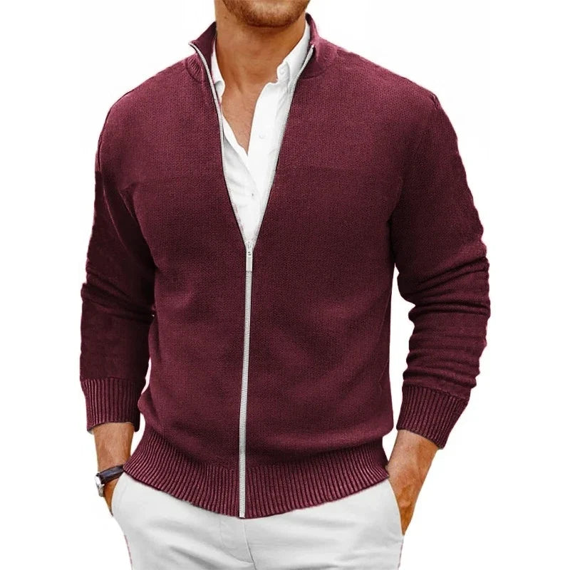 Men's Zipper SweaterCoats Slim Fit Sweaters Stand Cold Blouse Knitwear Fall Winter Cardigan Jumper Warm Streetwear