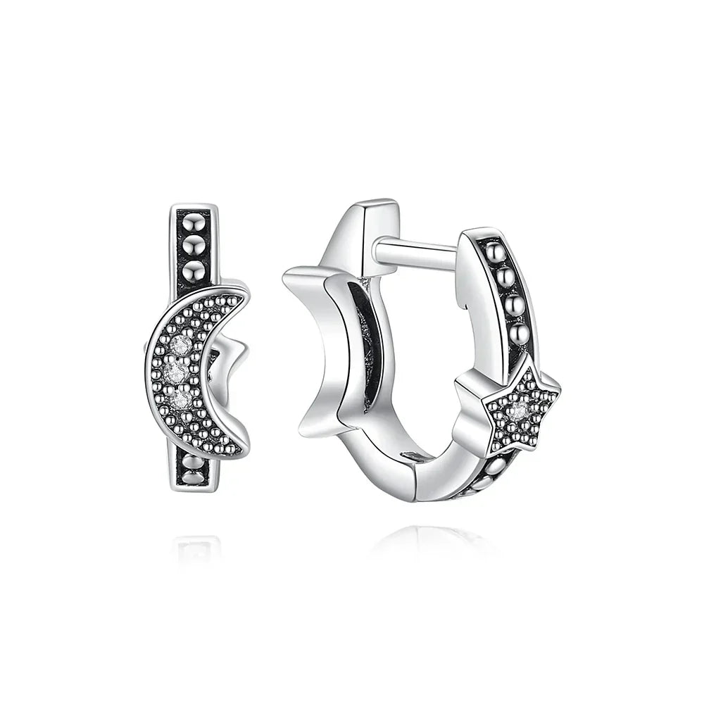 Original 925 Sterling Silver Earrings 2025 Stud Hoop Crystal Earings For Women Rose Gold Crown Heart Infinity Bee Earing Jewelry