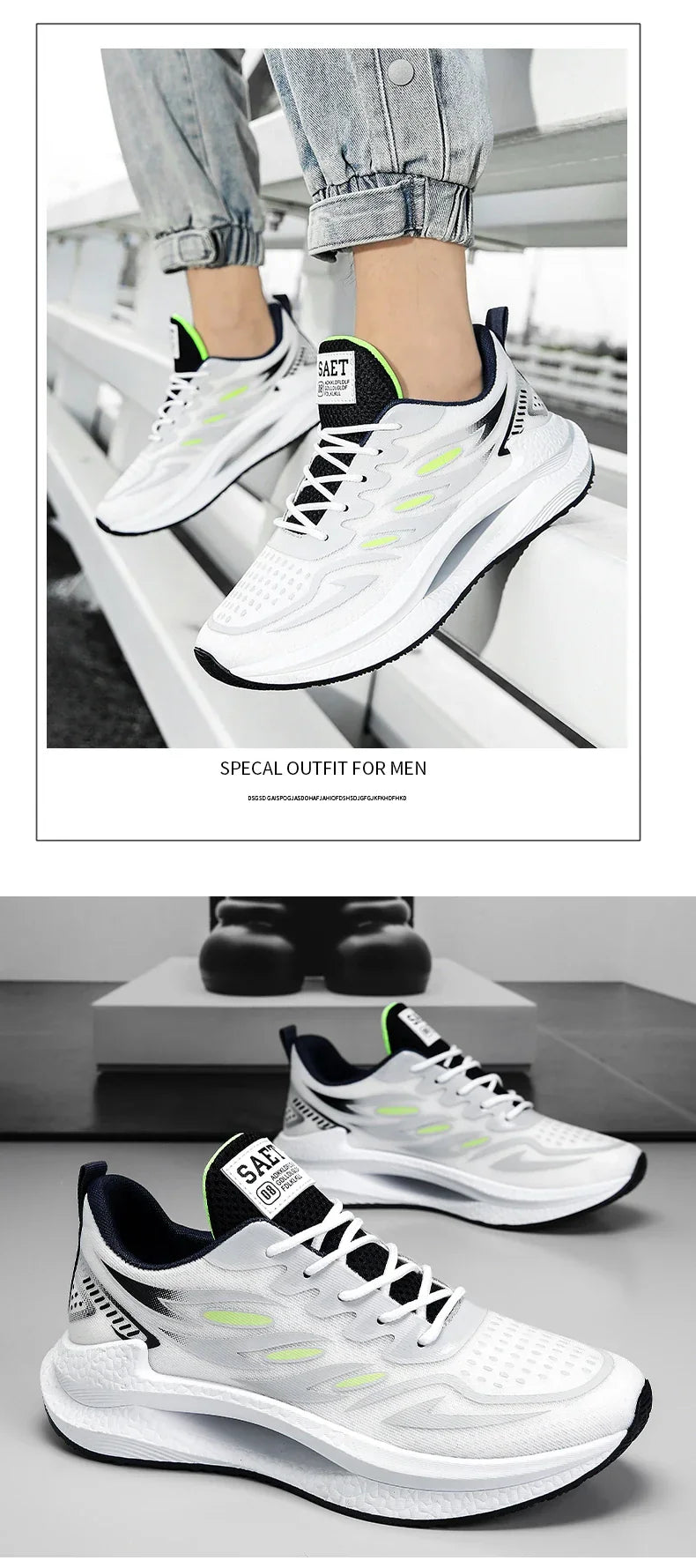 Men's Breathable Sports Shoes Spring New Mesh Casual Fashion Versatile Trendy Men's Shoes Summer Running Shoes Suitable for Outdoor Sports