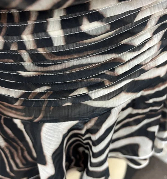Women's Zebra Print Long Sleeve Mini Dress  Zebra Print Long Sleeve Mini Dress Party Club Zebra Print Ruffle Dress Summer 2026