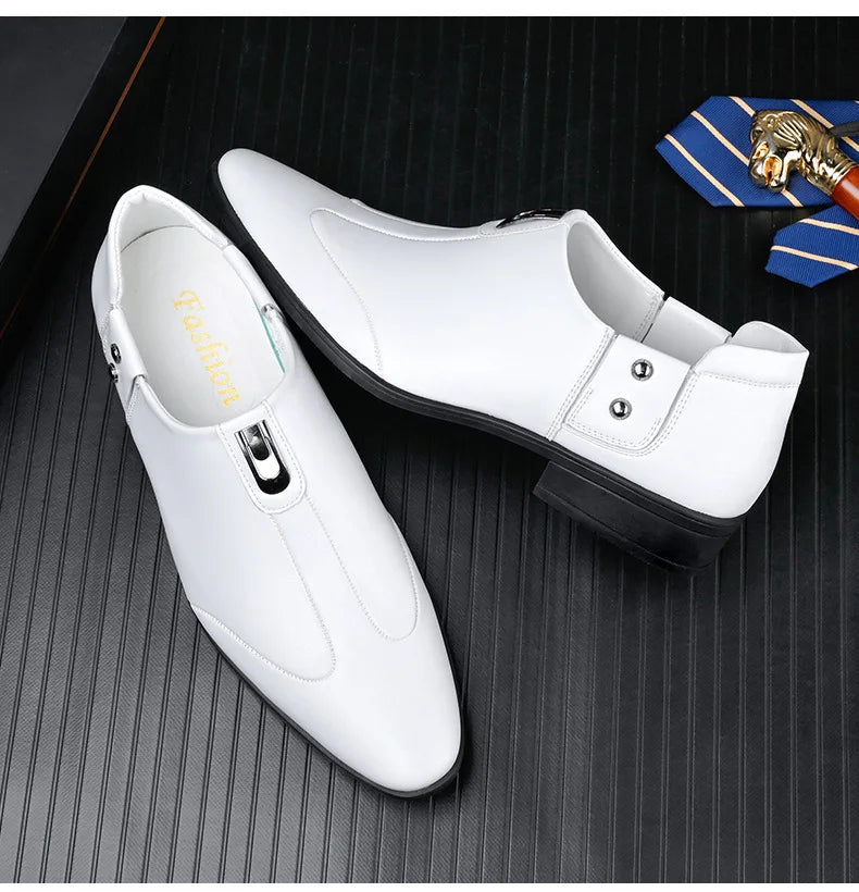 Patent Leather Casual Business Shoes for Men Solid Color Fashion Leather Shoes Male Spring Autumn New Designer Brogue Shoe Man
