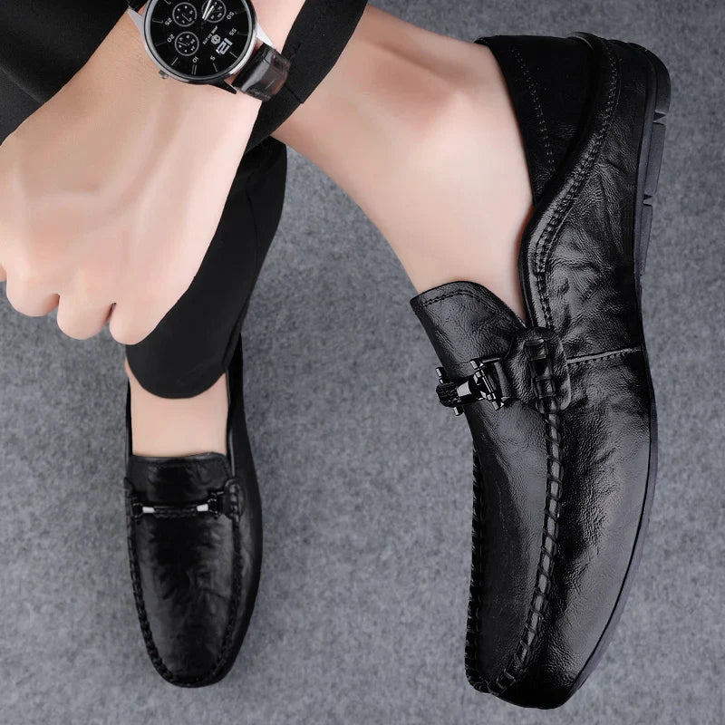 Genuine Leather Mens Loafers Casual Shoes Comfortable Moccasins Luxury Formal Slip on Flats Driving Shoes for Man Walking Shoes