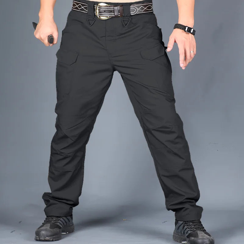 Summer Men's Tactical Cargo Pants Casual Trousers Multi-Pockets Waterproof Pants Lightweight Quick Dry Outdoor Hiking Trousers
