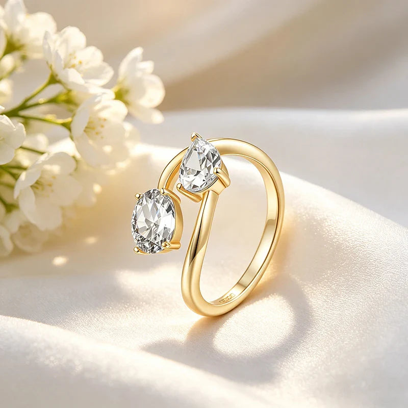 Full D Vvs1 6*8mm Moissanite Rings for Women Proposal Wedding Band 100% S925 Sterling Silver Jewelry Gifts High-quality