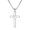 2.2mm Moissanite 925 Sterling Silver Cross Pendant Necklace Stainless Steel Rollo Chain for Men Fashion Party Daily Gift