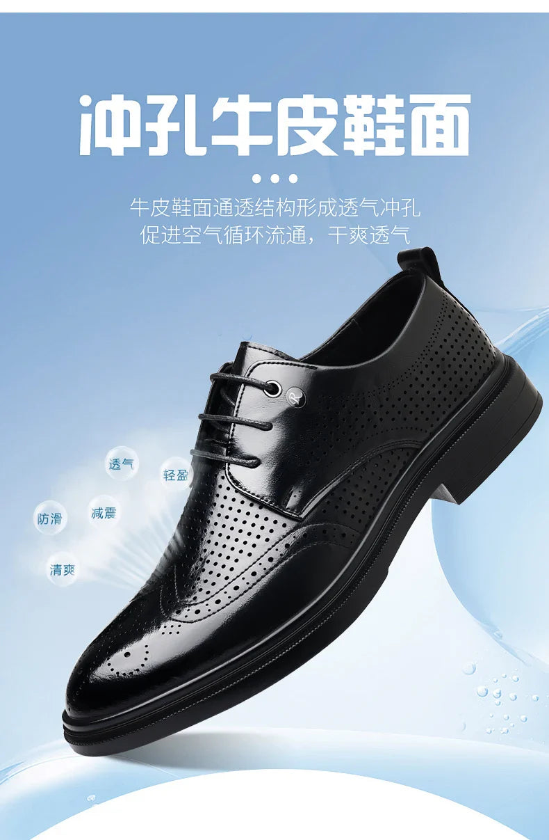 Handmade Men's Oxford Shoes designer Brogue Men Leather Shoes Luxury Fashion Wedding Shoe Business Office Men's Shoes Size 38-44