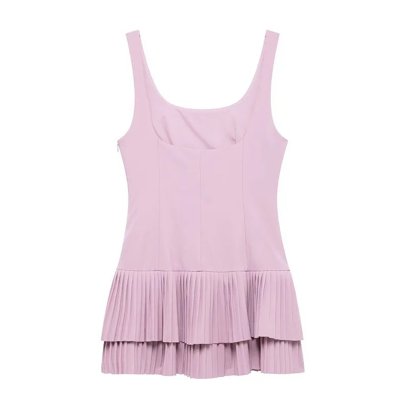 2025 Pleated Mini Dress Women Jumpsuit Backless Short Dresses for Women Straps Playsuit Dress Woman Party Women's Dress
