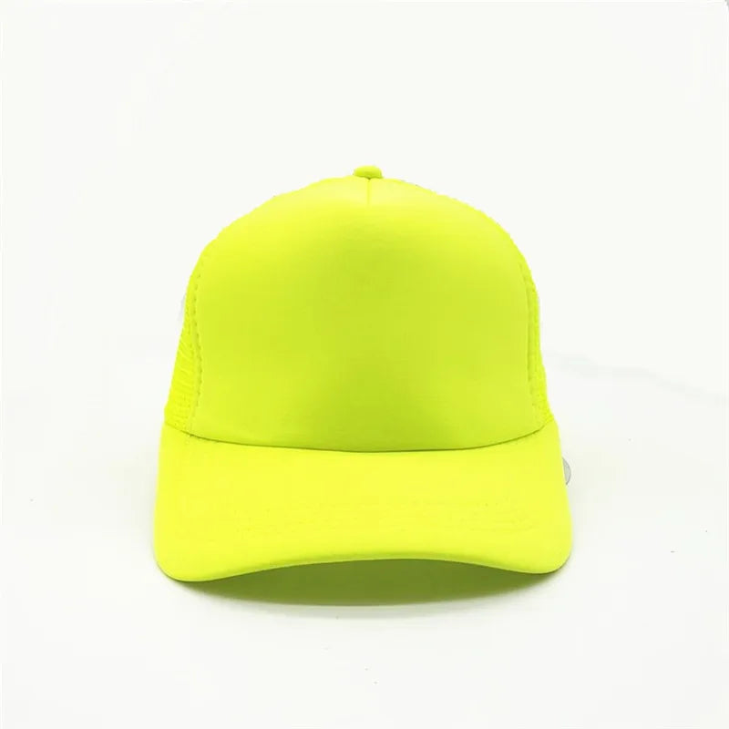 Unisex 5 Panel Trucker Hat For Adult Summer Net Baseball Cap Men