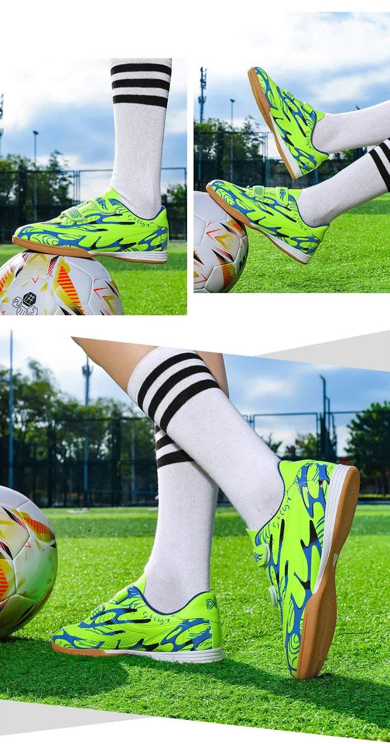 New Hot Kids Soccer Shoes School Football Boots Boys Girls Cleats Grass Sneakers Child Outdoor Athletic Training Sports Footwear