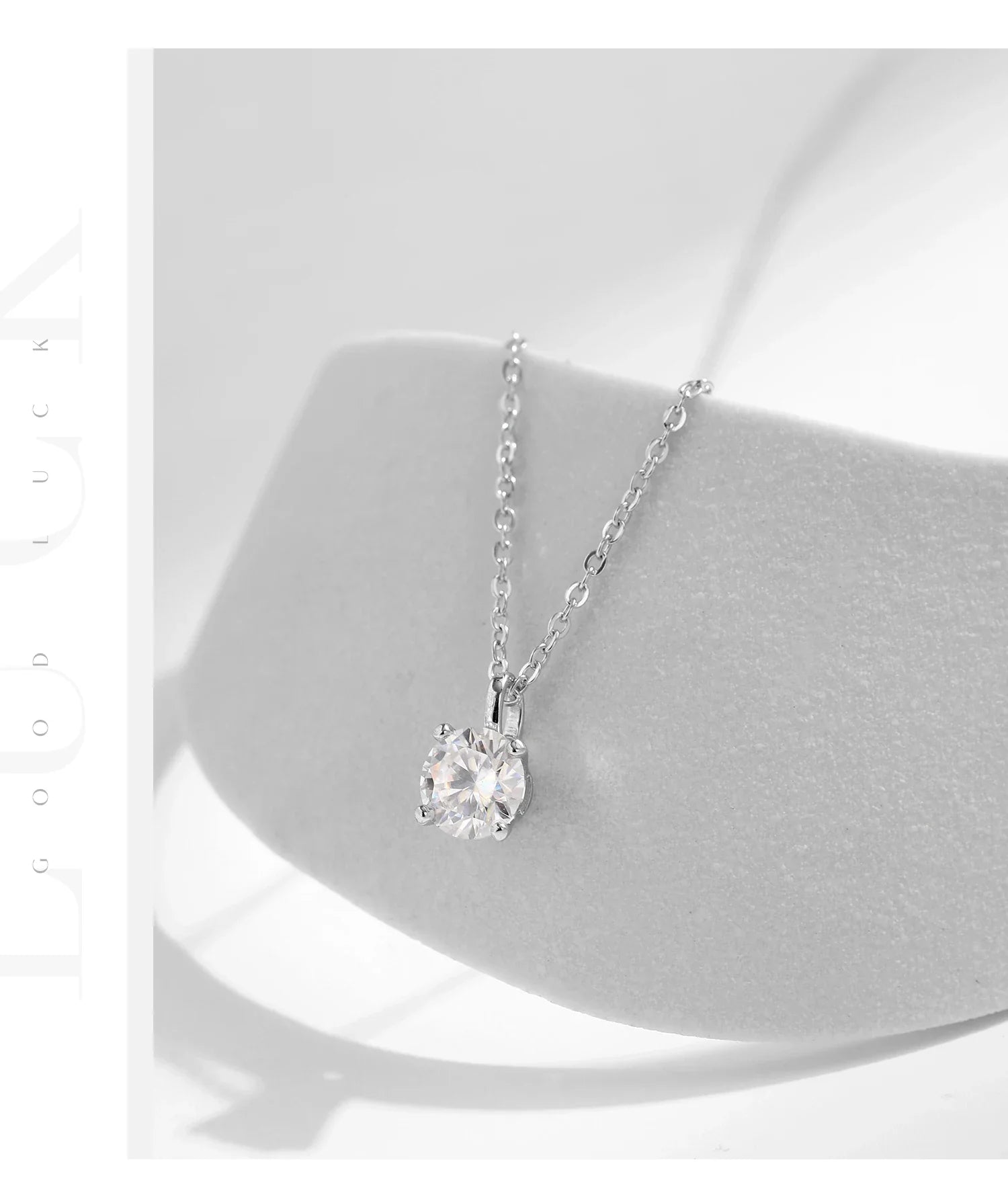 1CT Prong Setting Moissanite Necklace D color VVS1 Lab Diamond Pendant For Women 925 Sterling Silver Wedding Jewelry