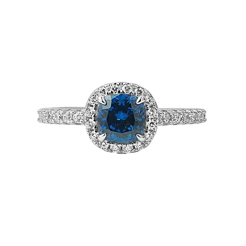 European and American retro princess square 925 silver ring inlaid with high carbon diamonds niche light luxury, daily exquisite