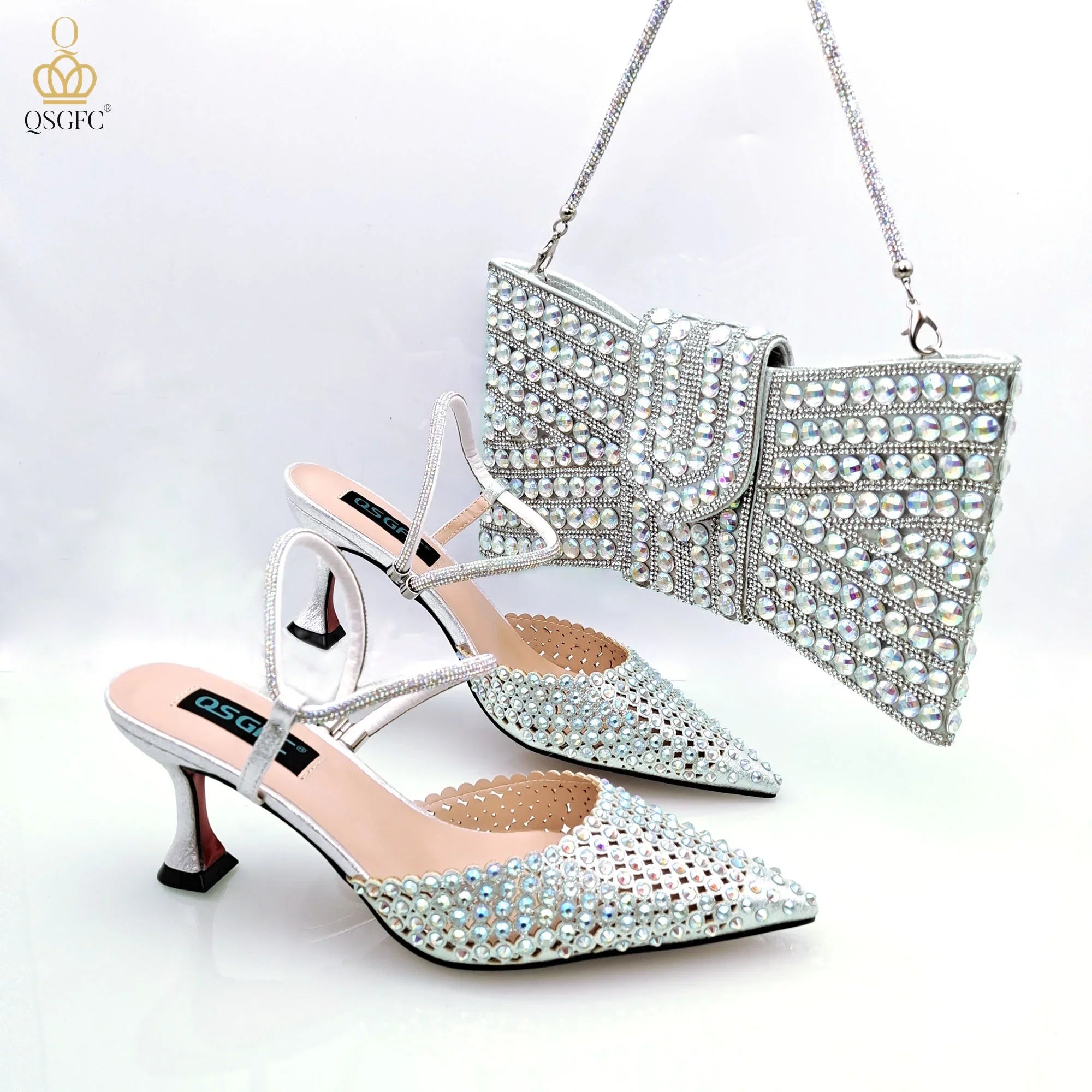 Shoes And Shoulder Bags High-Heeled Shoes And matching Envelope Bag
