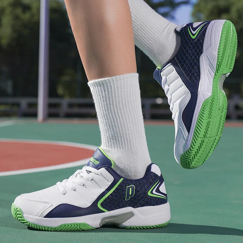 Professional Leather Men Badminton Shoes Couple Anti-Slip Training Sneaker Lightweight Women Tennis Shoes Volleyball Sport Shoes