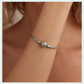 925 Sterling Silver Charm Bracelet For Woman Retro Palace Pattern Clasp Snake Chain Bracelet Fit Any Charm Gift SCB281