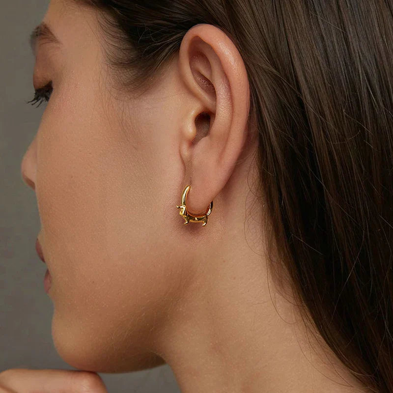 Snake Dog Cat Ear Buckles Women 925 Sterling Silver Dachshund Hoop Earrings Girl Party Birthday Gift Minimalism Jewelry