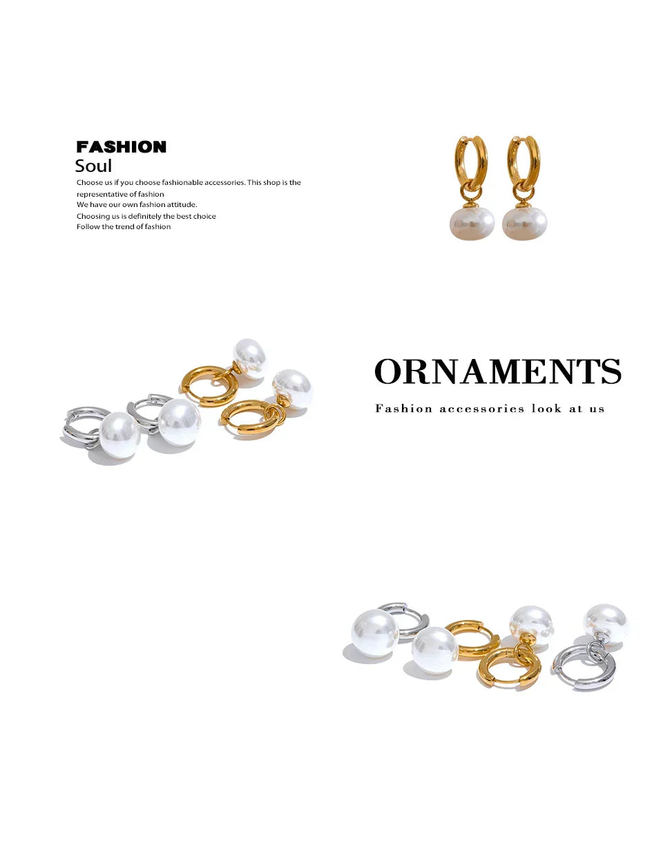 High Quality Imitation Pearls Drop Stainless Steel Golden Korean Hoop Earrings Charms Fashion Jewelry Bijoux Femme Gift