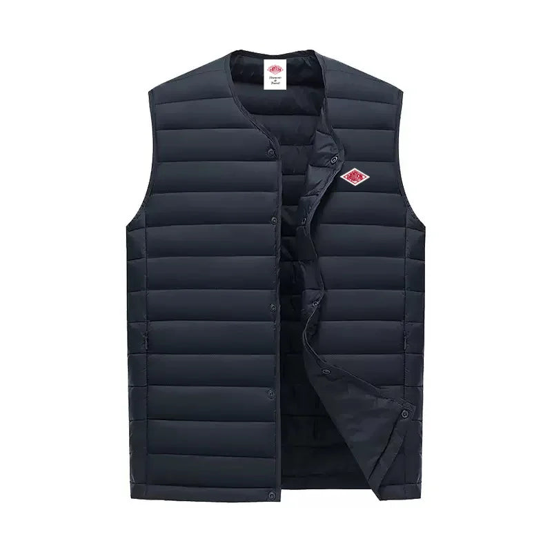 Autumn Winter Exported to Japanese Men Women Embroidery Logo Wearing Sleeveless Vest High-quality Classic Quilted Zipper Jacket
