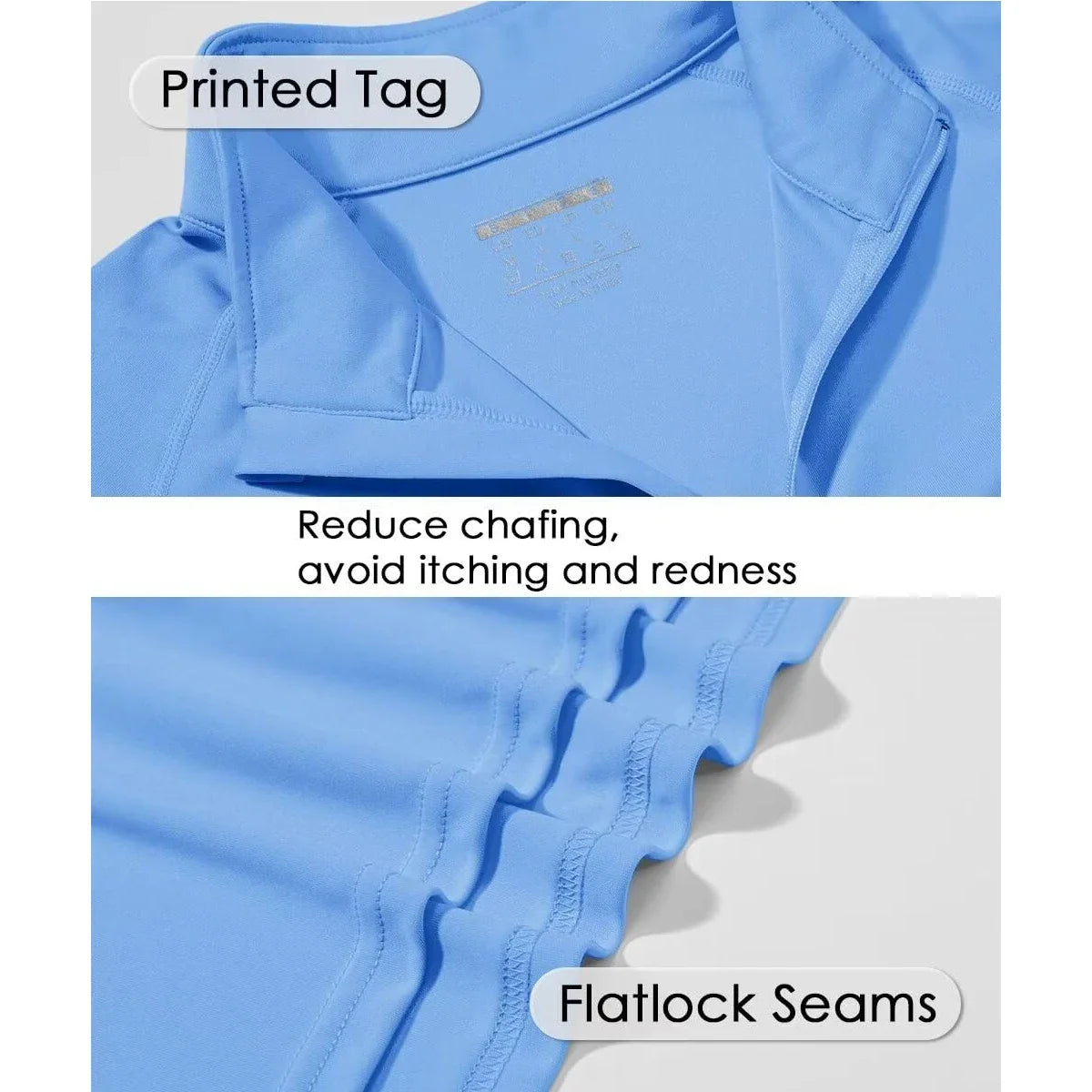 Men's Lightweight Long Sleeve T-Shirt UPF50+ Sun Protection Quick Dry Zip Neck Casual Summer Top