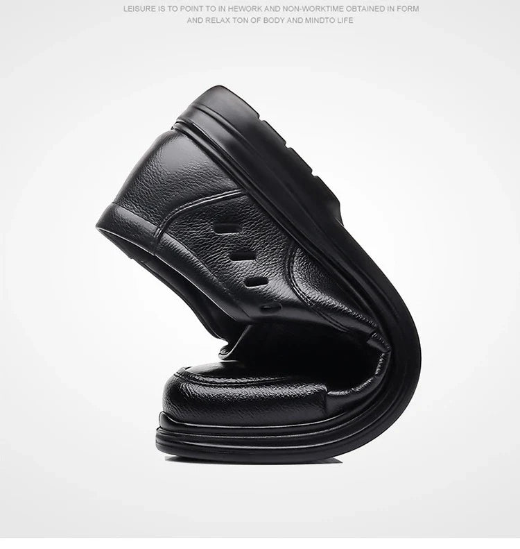 2026 New Designer Breathable Hallow Leather Shoes for Men Black Fashion Summer Shoes Male Britsh Business Casual Shoes Man