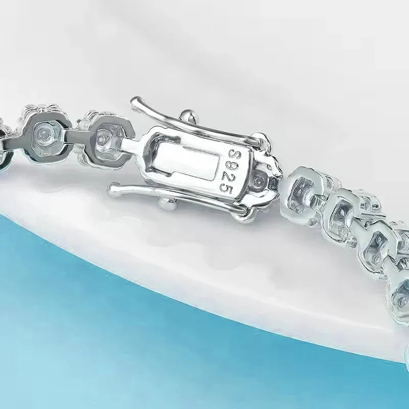 Flower Full Moissanite Tennis Bracelets 925 Sterling Silver D Color Lab Diamond for Women Hand Chain Gift Fine Jewelry GRA