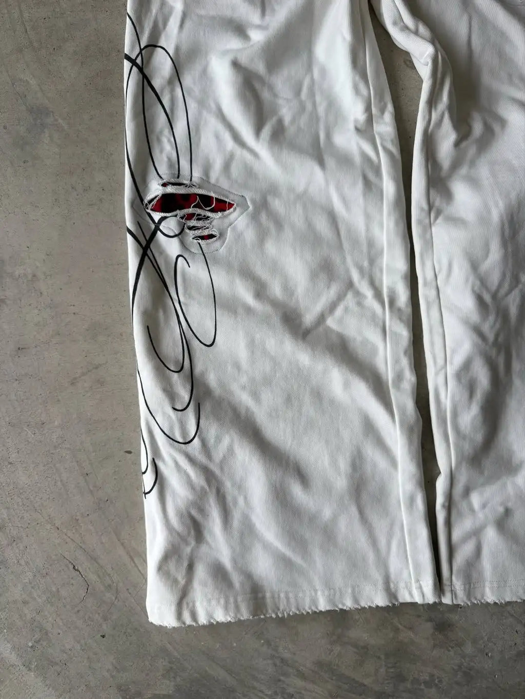 Double Toe Ripped Printed Trousers Functional Tactical Functional Men and Women Advanced Jogging Drawstring Casual Sports Pants