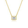KNOBSPIN 6*8mm 2ct Emerald Cut Moissanite Pendant Diamond with GRA 100% s925 Sterling Silver Plated 18k Gold Necklaces for Women