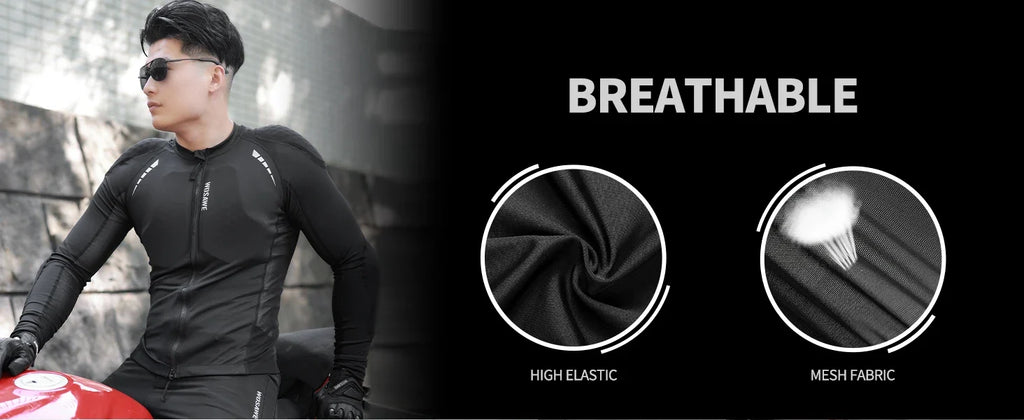 Men Motorcycle Riding Jacket Summer Motocross Motorbike Racing Outdoor Sports Jacket with Shoulder Elbow Back Gear