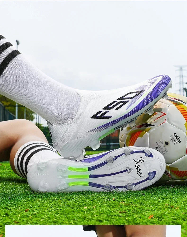 New Men Football Boots Non-Slip Boys Cleats Hot-selling Soccer Shoes Grass Outdoor Match Sneakers High-quality High-top Light