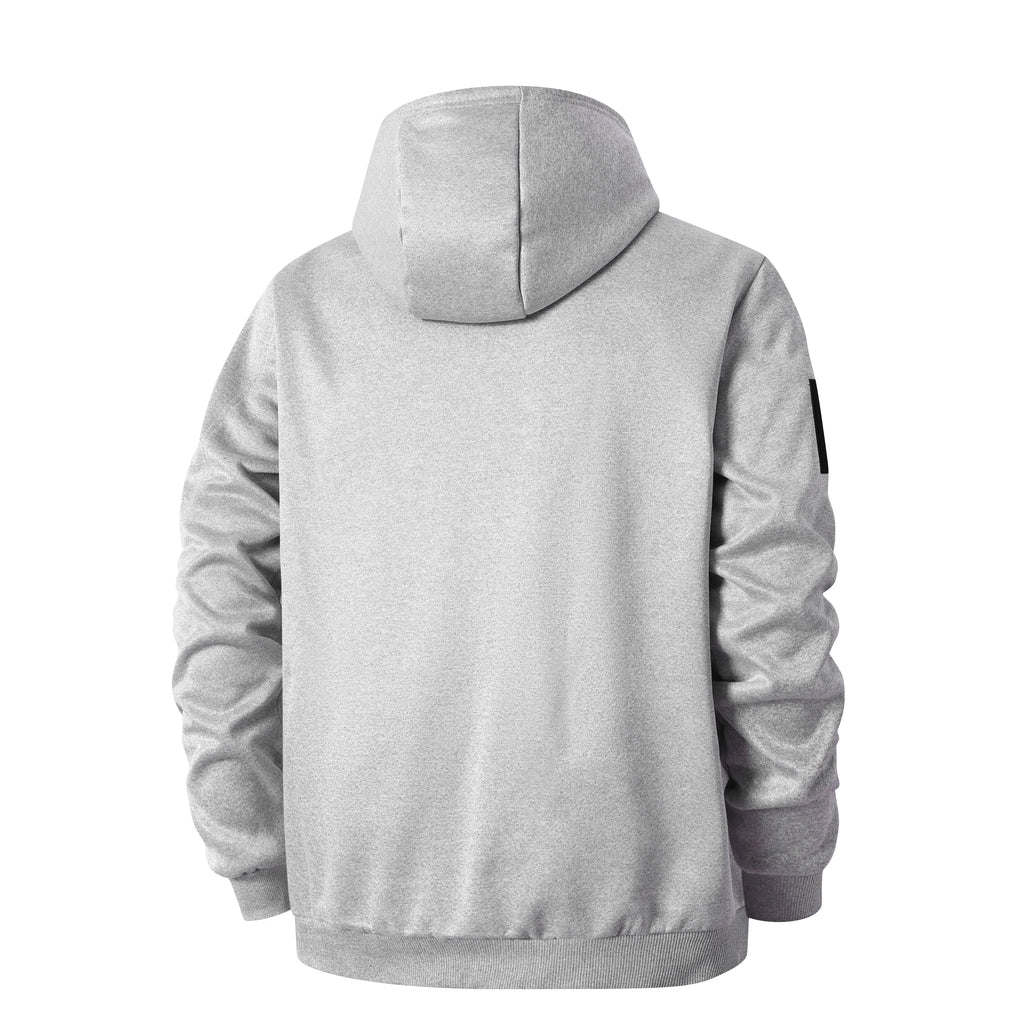 Men's Casual Thickened Wool Jacket Warm Zipper Hoodies Cardigan Sports Long Sleeve Sweatshirts Hooded Coat