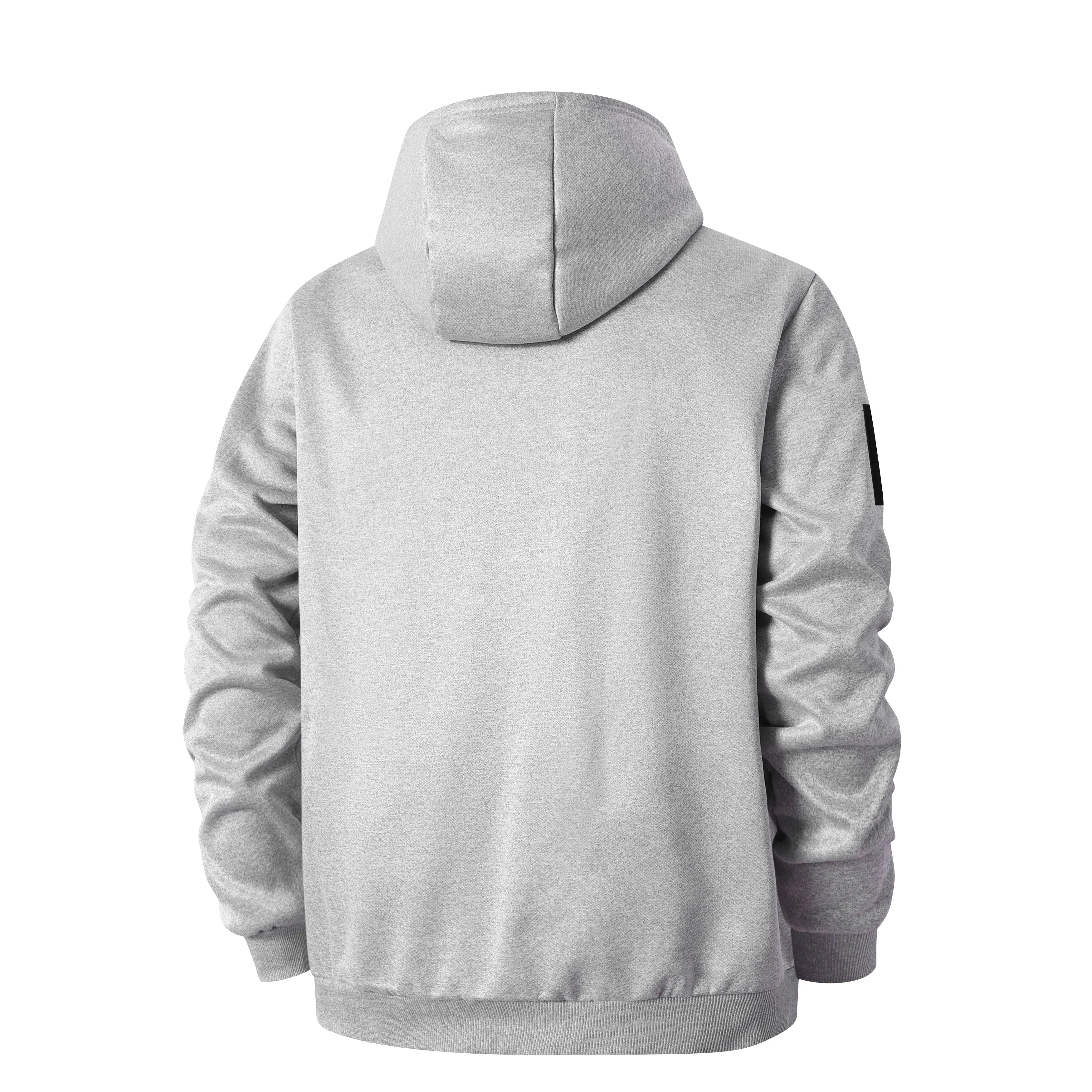 Men's Casual Thickened Wool Jacket Warm Zipper Hoodies Cardigan Sports Long Sleeve Sweatshirts Hooded Coat