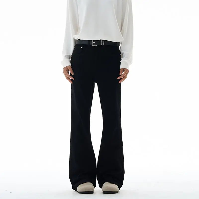 Fashion Men's Vintage Disco Flared Pants Solid Stretch Slim Fit Trousers Hippie Style Casual Wide Leg Pants Male Streetwear