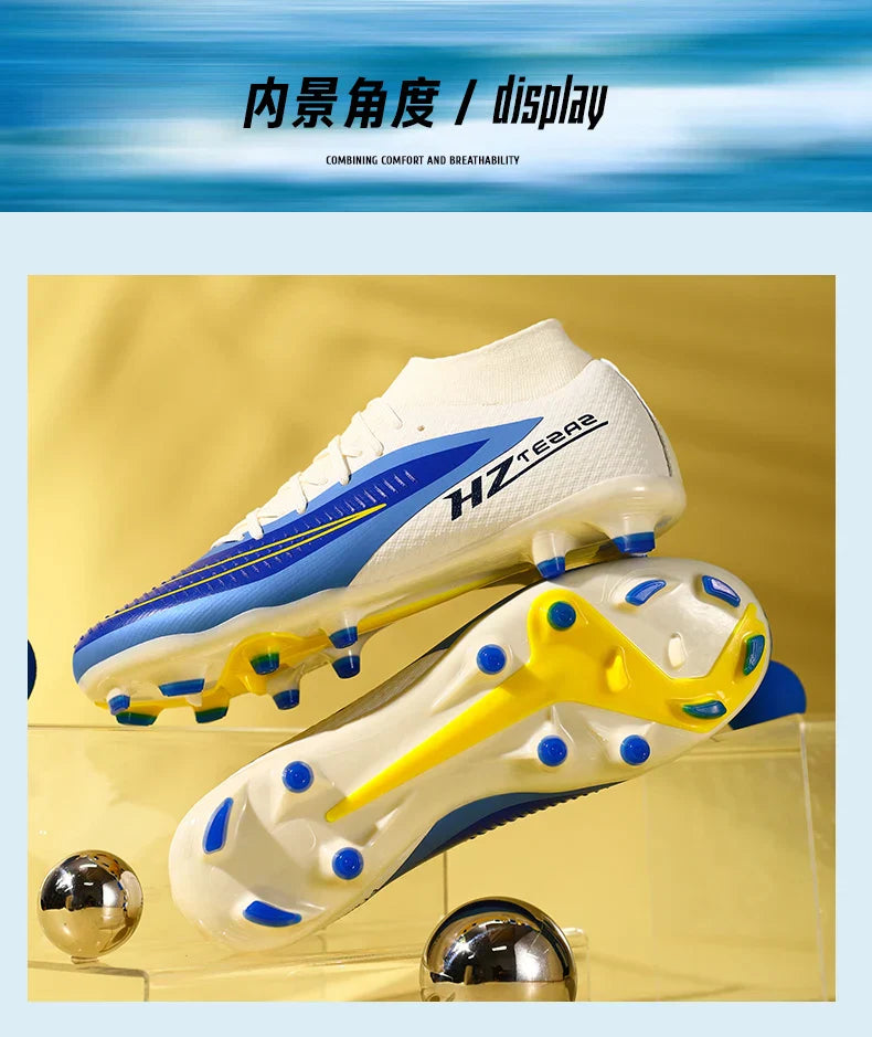 New Men Football Boots Training Breathable Cleats Adult Outdoor Non Slip Match Long Spikes Soccer Shoes Sport Boys Comfortable