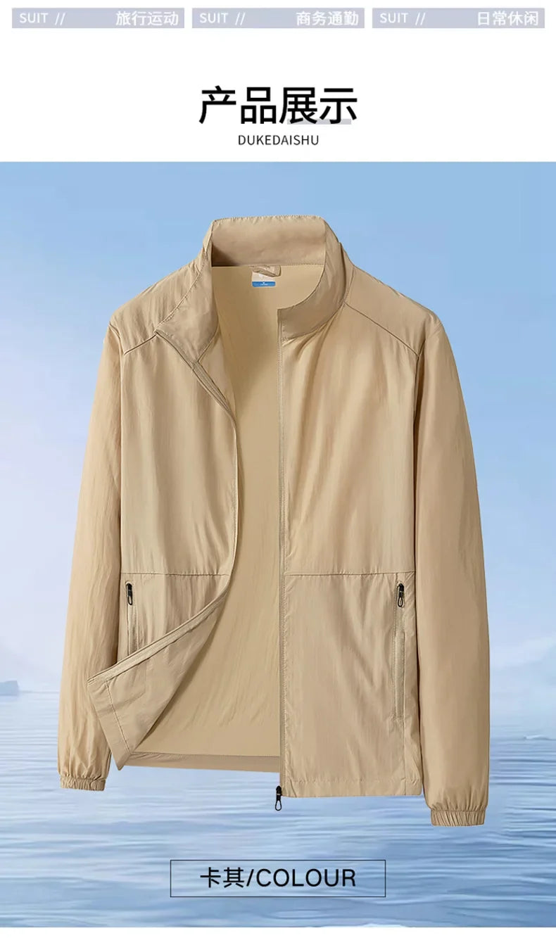 Oversize 7XL 8XL Summer UV Sun Protection Light Jacket Men Outwear Sport Cycling Hiking Fishing Coat Men Resistant Skin Clothing