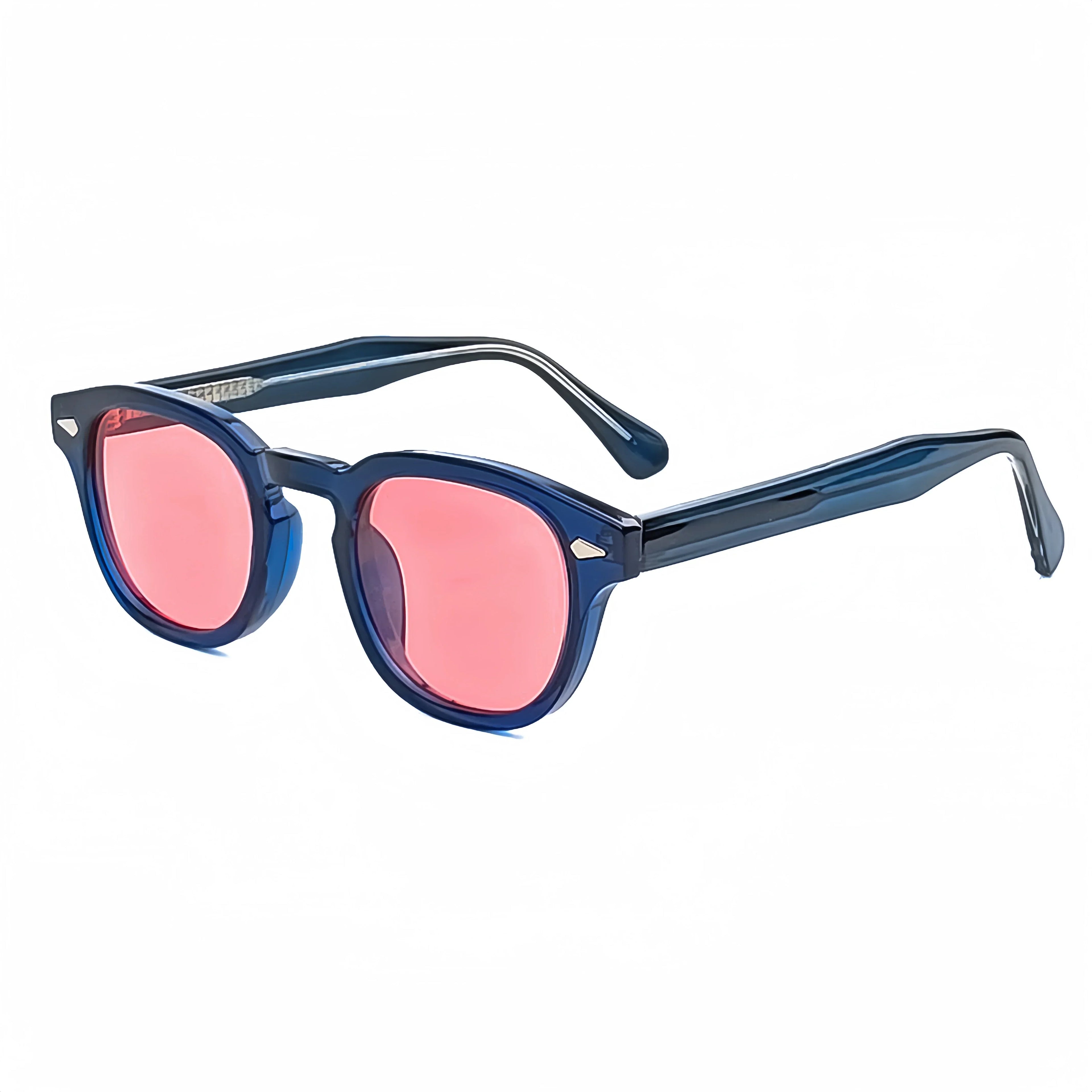 CATERSIDE Retro Round Men Sunglasses Punk Propionic Acid Pin Temple Luxury Sun Glasses Women Sports Leisure Party Eyewear UV400