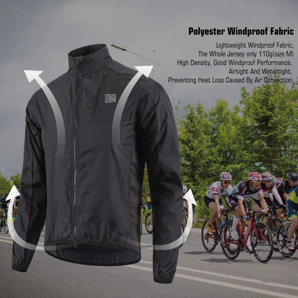 Cycling Jacket Windproof Men 2026 Ultralight Long Sleeve Bike Jersey Black&Yellow Lightweight MTB Sports Windbreaker