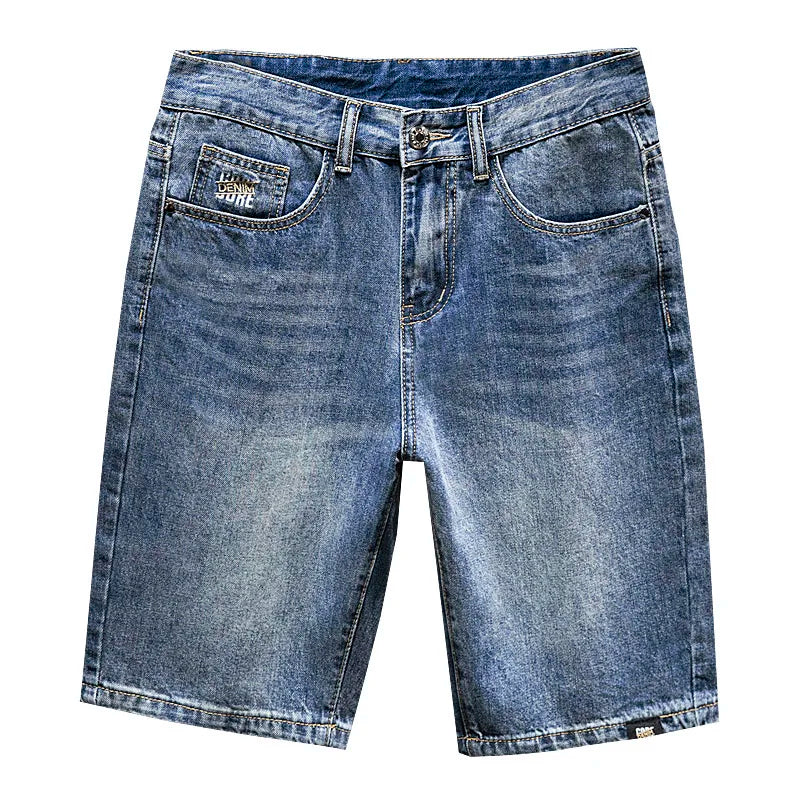 2024 New in Vintage Men's Denim Shorts Fashion Straight Bermuda Jeans Slim Soft Casual Short Pants Male Streetwear