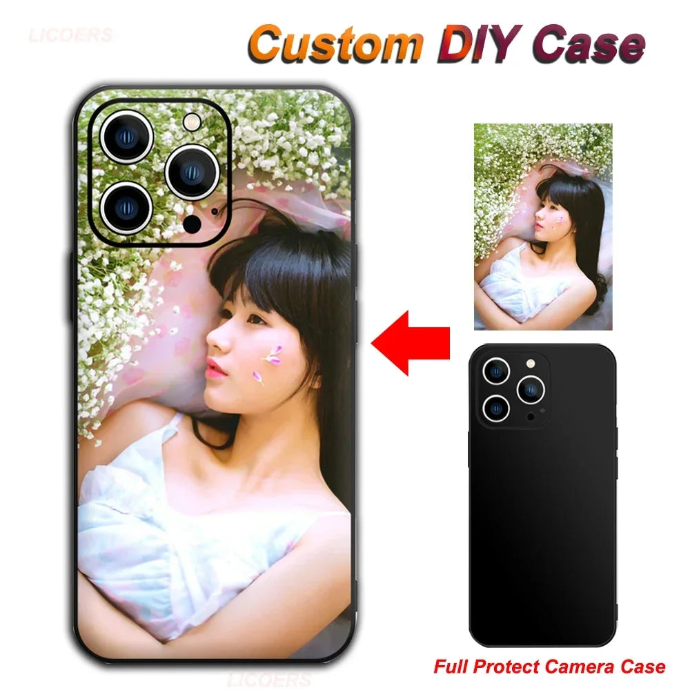 Custom Matte Case for iPhone 17 16 15 14 13 12 11 Pro Max Mini SE XS XR 7 8 Plus DIY Personalized Photo Picture Soft Cover Funda