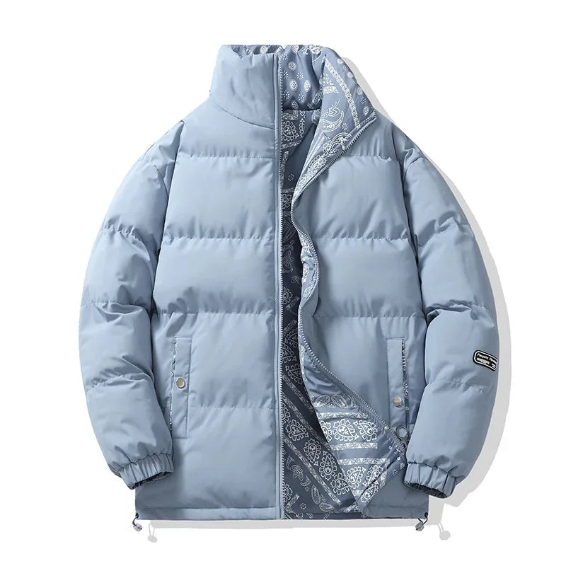 Unisex double-sided cotton padded jacket, thickened warm bread style coat, autumn winter, loose fit, M–XXL