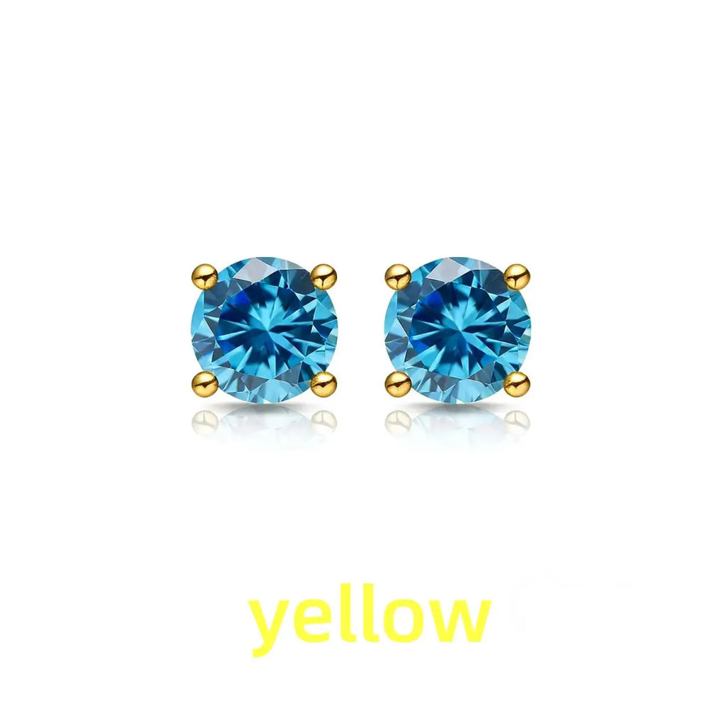 Rose Gold Yellow Gold Plated Oval Natural Amethyst Citrine Garnet Topaz Peridot 925 Sterling Silver Earrings for Women