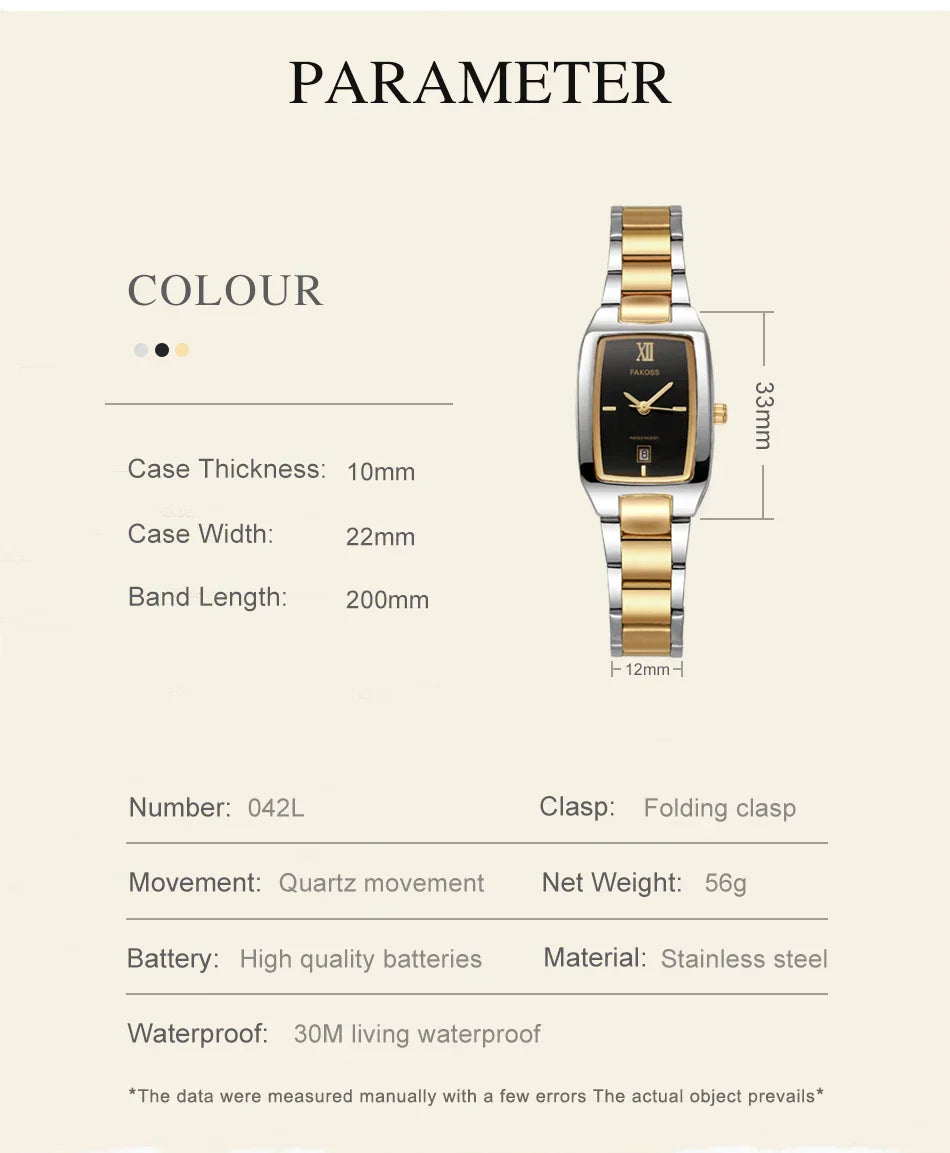 Elegant Women's Watch Fashion Stainless Steel Waterproof Ladies Quartz Wristwatch Luxury Bracelet Watches Date Reloj mujer