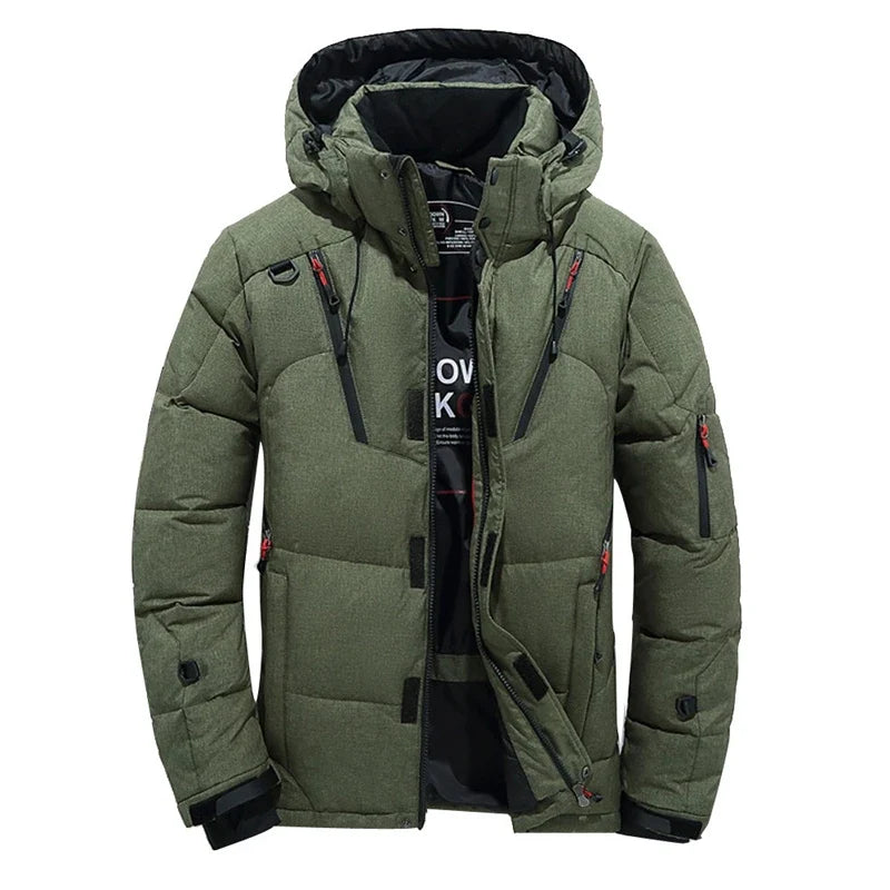 '-20 Degree Down Jacket Male Winter Parkas Men White Duck Down Jacket Hooded Outdoor Thick Warm Padded Snow Coat Oversize M-4XL